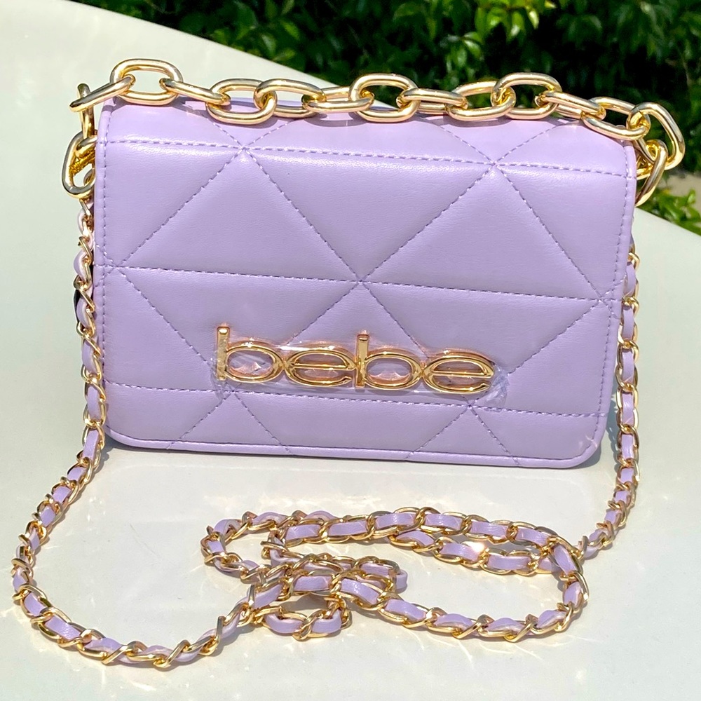 BEBE Crossbody Handbag Lavender Purple Gold 💜